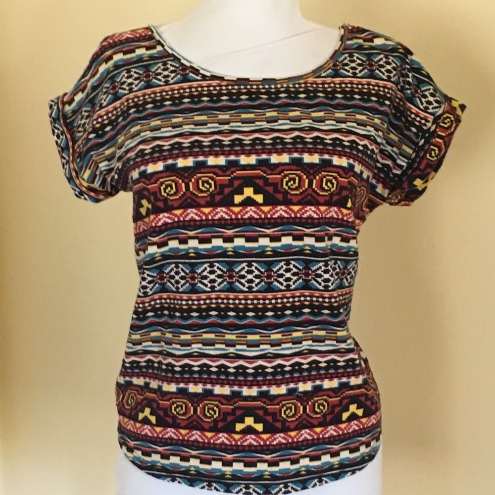 Aztec Print Cotton T-shirt
